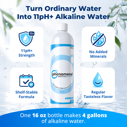 pHenomenal Water Regular Tasteless 16 Oz Concentrate - Makes 4 Gallons