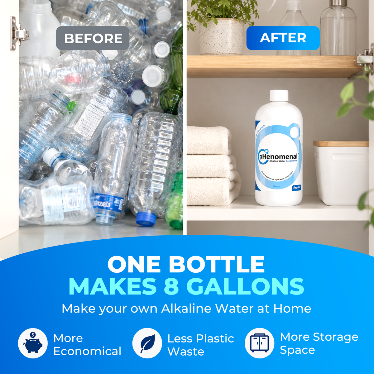 pHenomenal Water Regular Tasteless 32 Oz Concentrate - Makes 8 Gallons