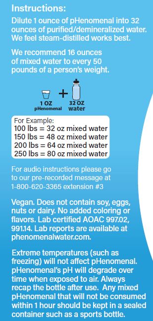 pHenomenal Water Regular Tasteless One Gallon Concentrate (Without Pump) - Makes 32 Gallons