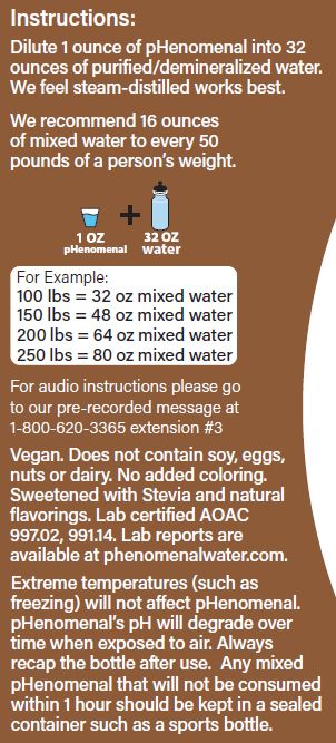 pHenomenal Water Sweet Tea Flavor 32 Oz Concentrate - Makes 8 Gallons